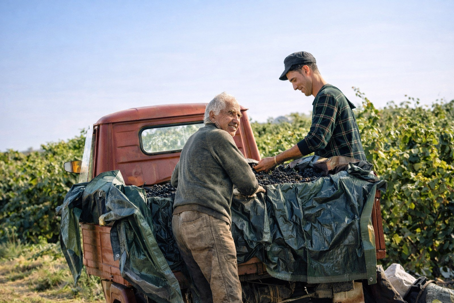 Erntezeit im Weingut